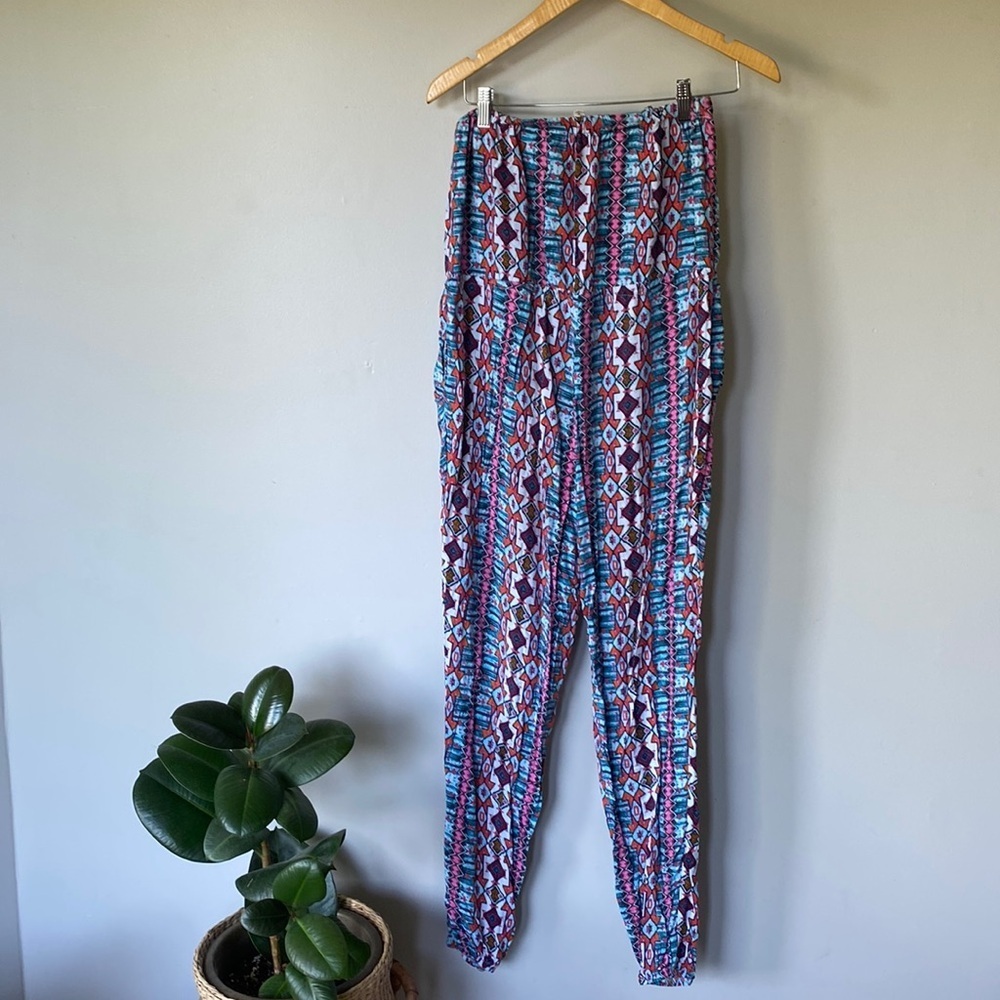 Pink Rose Aztec Print Tube Top Romper – Women’s Size Medium